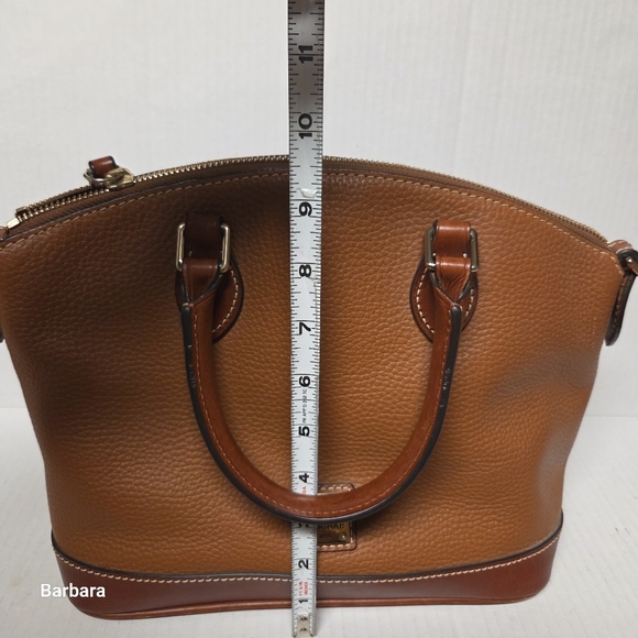 Dooney & Bourke Darcy Carmel 2-Tone Pebble Grain Leather Medium Dome Satchel - Picture 16 of 16
